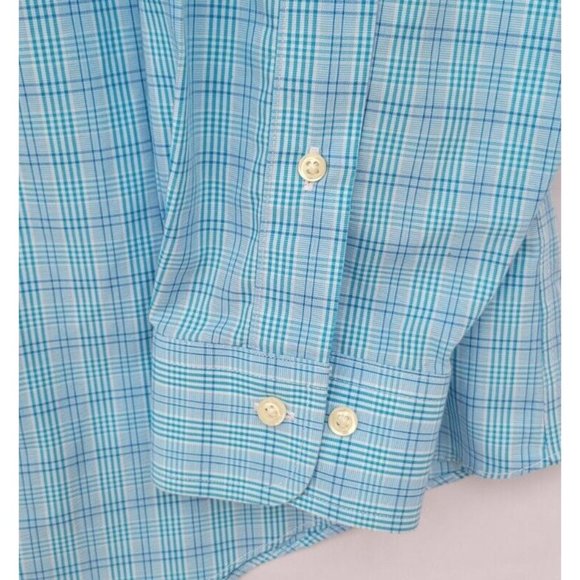 Brooks Brothers Regent Dress Shirt‎ 16 1/2 - 6/7  Blue Check, Non Iron, Cotton - Picture 5 of 7